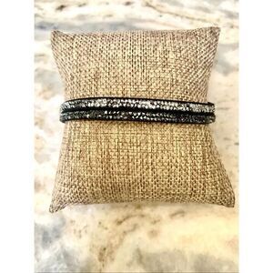 Origami Owl Black and Clear Crystal Bracelet ~ adjustable